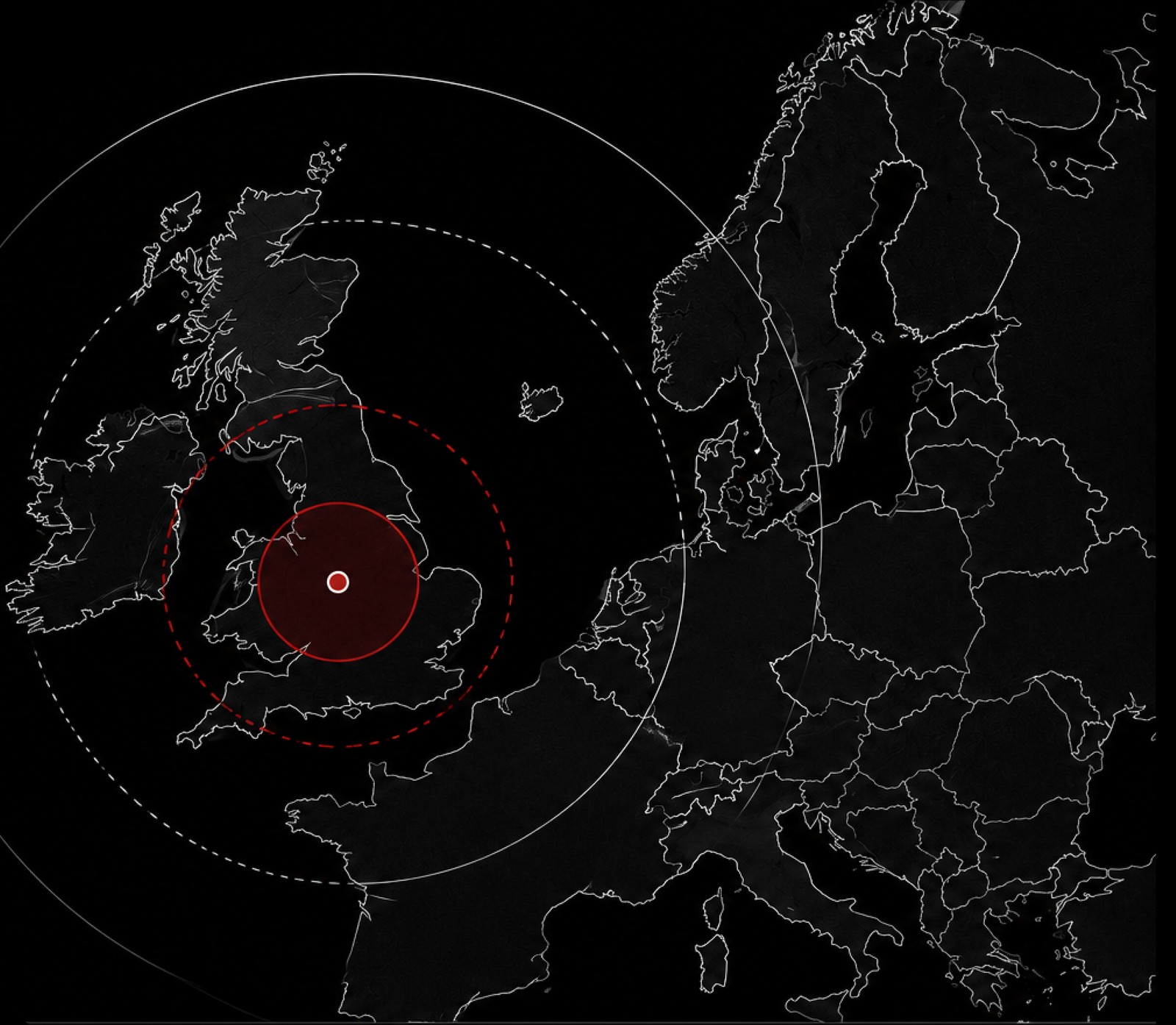 Map showing NS Transport UK's local operating radius around DY6 and wider UK & Europe coverage